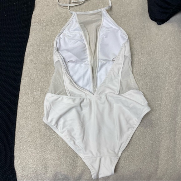 Ted Baker London White Halter One-Piece Swimsuit - Picture 3 of 4
